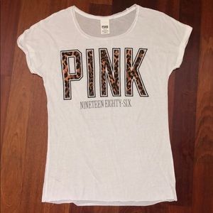 PINK Victoria's Secret Cheetah Sheer T-Shirt